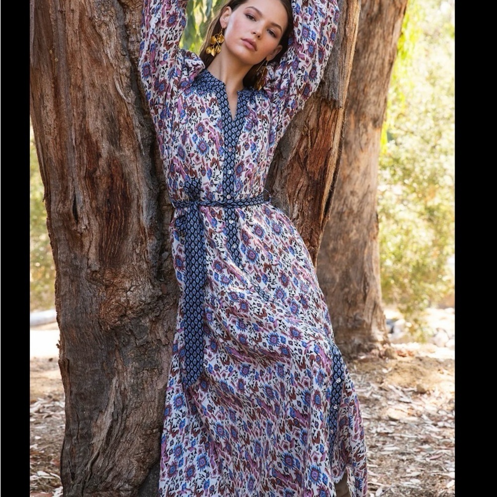Hale Bob Phaedra Linen Midi Dress